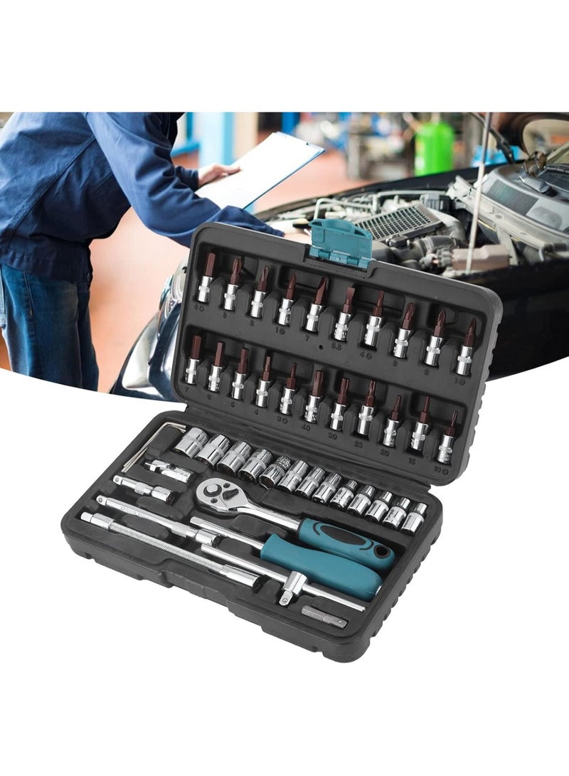 GGOOT Spanner Socket Screwdriver Set Car Repair Ratchet Wrench Box Kit Hardware Tools for Mechanical Maintenance with Storage Box,Other Hand Tools and Accessories  - Image 5