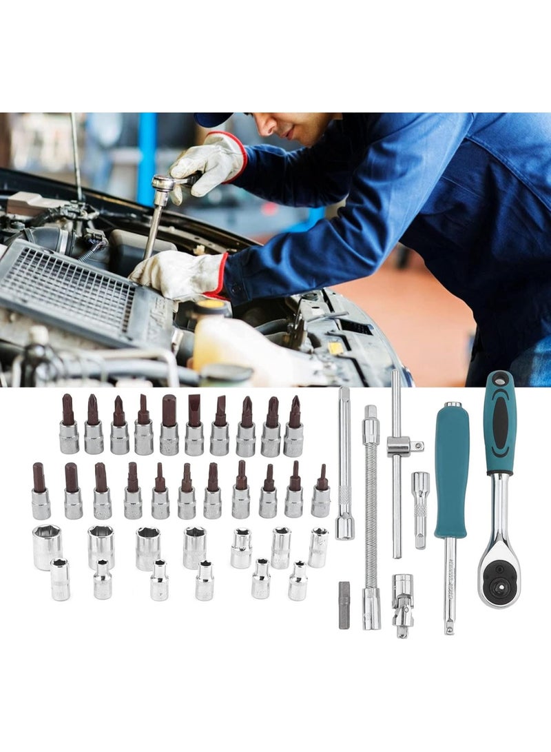 GGOOT Spanner Socket Screwdriver Set Car Repair Ratchet Wrench Box Kit Hardware Tools for Mechanical Maintenance with Storage Box,Other Hand Tools and Accessories  - Image 3