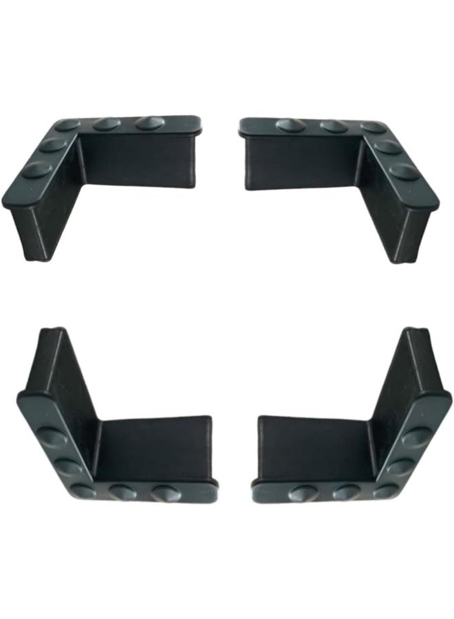 Biella L Shaped Slotted Angle Rubber Bush - Floor Protector Rubber Angle Iron Caps, L Shaped Furniture Covers For Metal Tubing, Fence Etc...(Pack Of 4 - Black) - Image 1