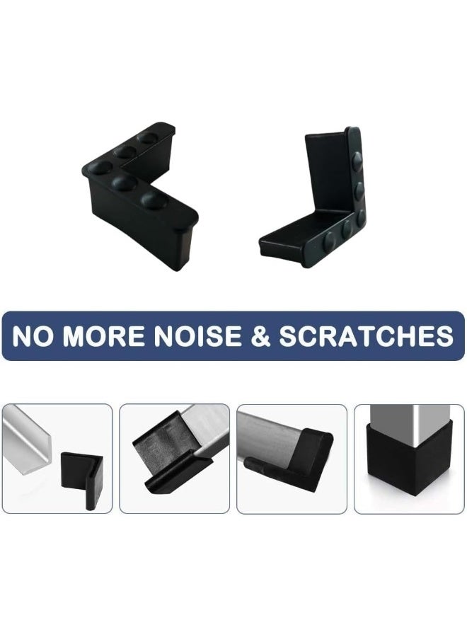 Biella L Shaped Slotted Angle Rubber Bush - Floor Protector Rubber Angle Iron Caps, L Shaped Furniture Covers For Metal Tubing, Fence Etc...(Pack Of 4 - Black) - Image 4