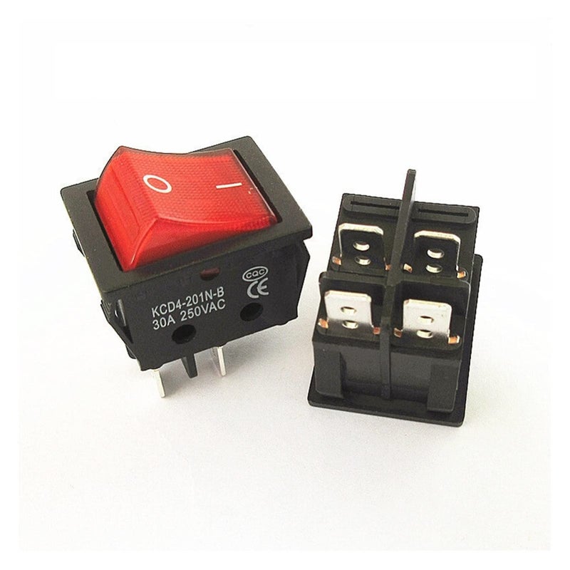 KCD4 Rocker Switch 30A 250V High Current 4 Pin Red Copper Power Switch For Welding Machine - Image 2
