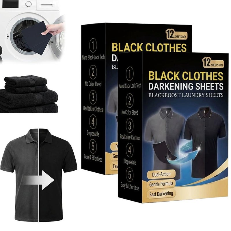Clothing blackening sheets for home use, including laundry, dyeing, color fixing, and repair of faded black clothes. - Image 3