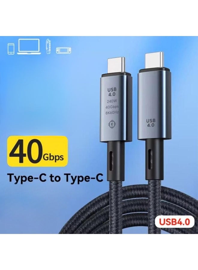 Coverzone Thunderbolt 4.0 USB-C to USB-C Cable – 40Gbps Data Transfer Speed – 240W Power Delivery – 8K 60Hz Video Support – 2 Meters Length – Model CZ855 - Image 4