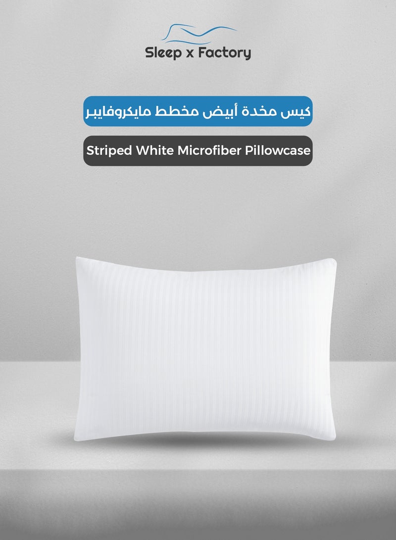 Sleep x Factory Luxury Hotel Style White Comforter Set, Fits 200 x 120 cm Single Size Bed, 5 Pcs Soft Microfiber, Stripe Design, Premium Collection - Image 5