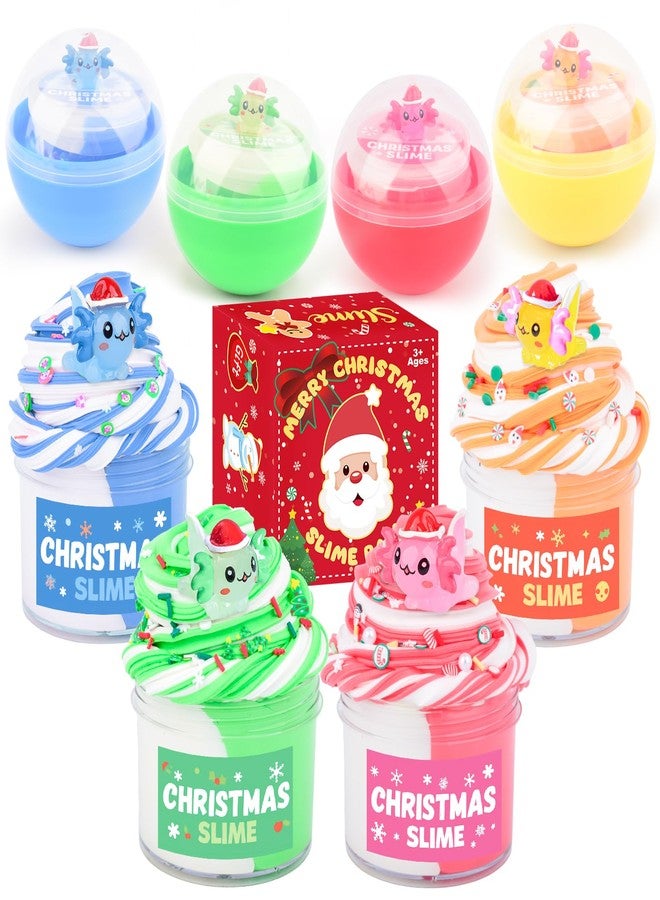 d'Alba 4 Pack Christmas Slime Balls - Axolotl Slime for Kids, Stretchy, Non-Sticky, Stress Relief Toys, Classroom Party Favors, Christmas Stocking Stuffers, Xmas Gifts for Girls & Boys 4-12 - Image 1