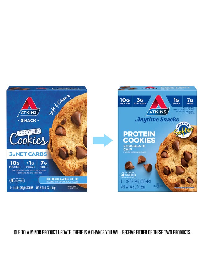 Atkins Anytime Snacks Protein Cookies Chocolate Chip 4 Cookies 1.38 oz (39 g) Each - Image 4