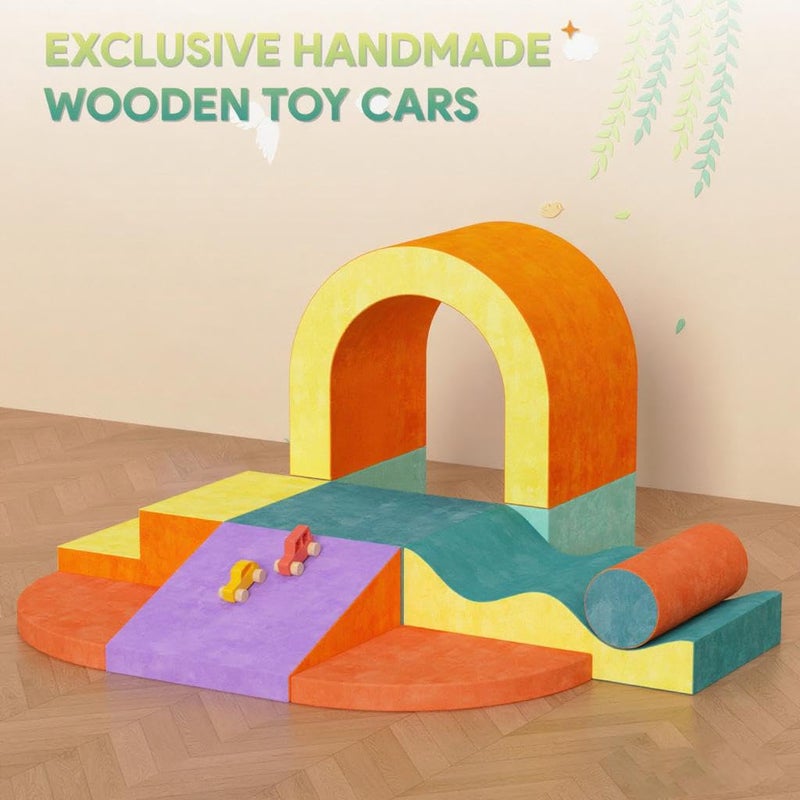 Yaofala 10 PCS Color Foam Climbing Blocks for Toddlers, Soft Play Set with Toy Car, Climbing Blocks for Toddlers 1-3, Indoor Climb and Crawl Soft Play Set - Image 5