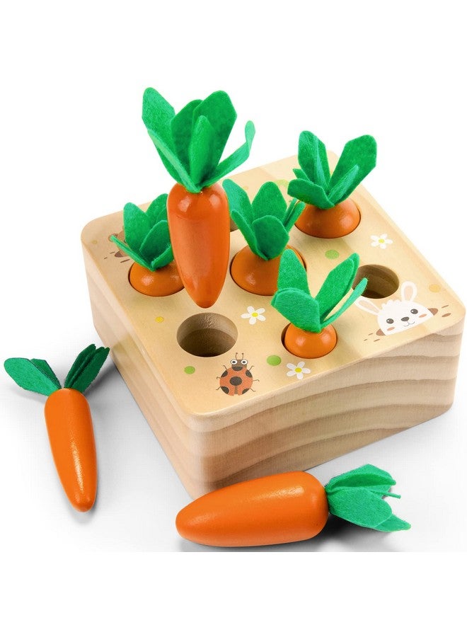 Wdmiya ألعاب مونتيسوري للأطفال بعمر سنة واحدة، ألعاب خشبية لتطوير مهارات فرز الأشكال والألغاز المطابقة، لعبة حصاد الجزر، هدايا عيد الميلاد للأطفال من 6-12 شهرًا - Image 1