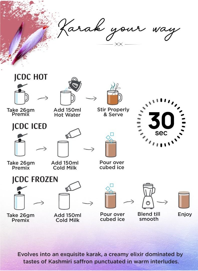 Just Chill Drinks Co. - Karak Chai Zafran Tea Premix Immunity Booster 1000g - Image 1