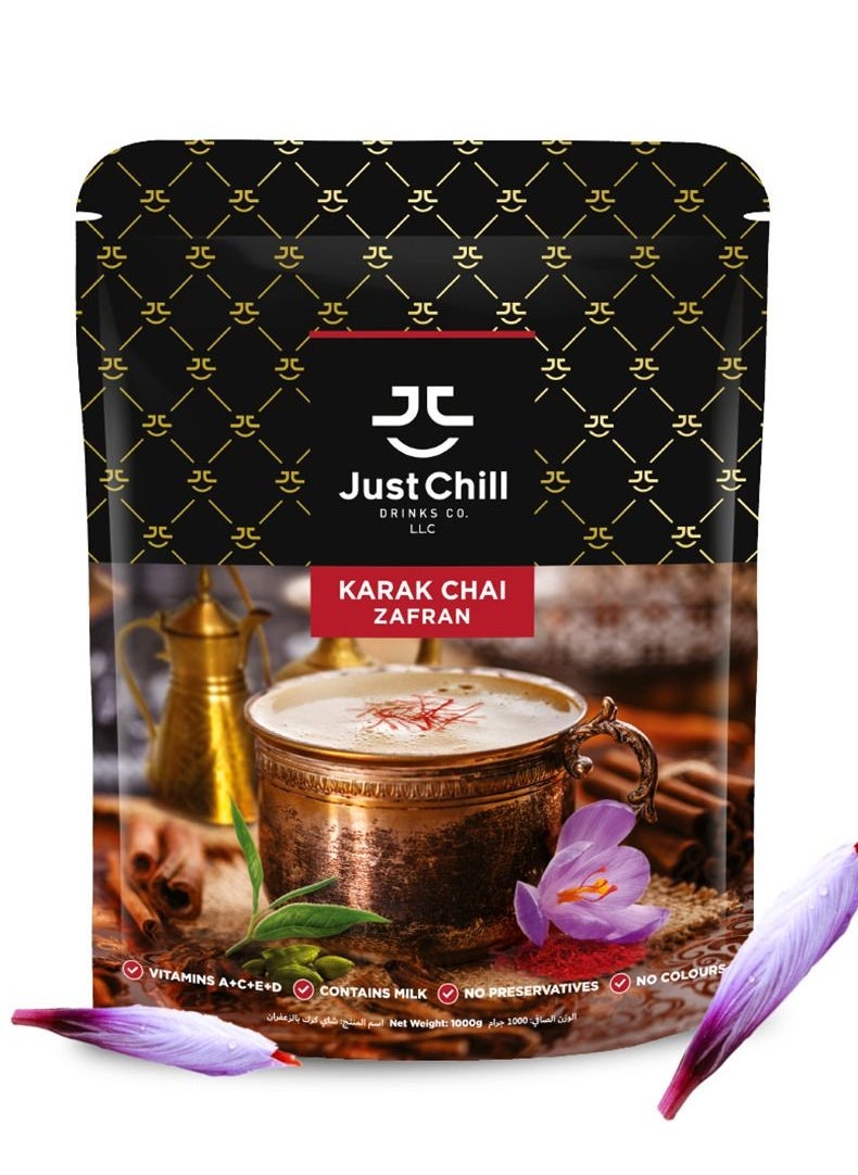 Just Chill Drinks Co. - Karak Chai Zafran Tea Premix Immunity Booster 1000g - Image 1