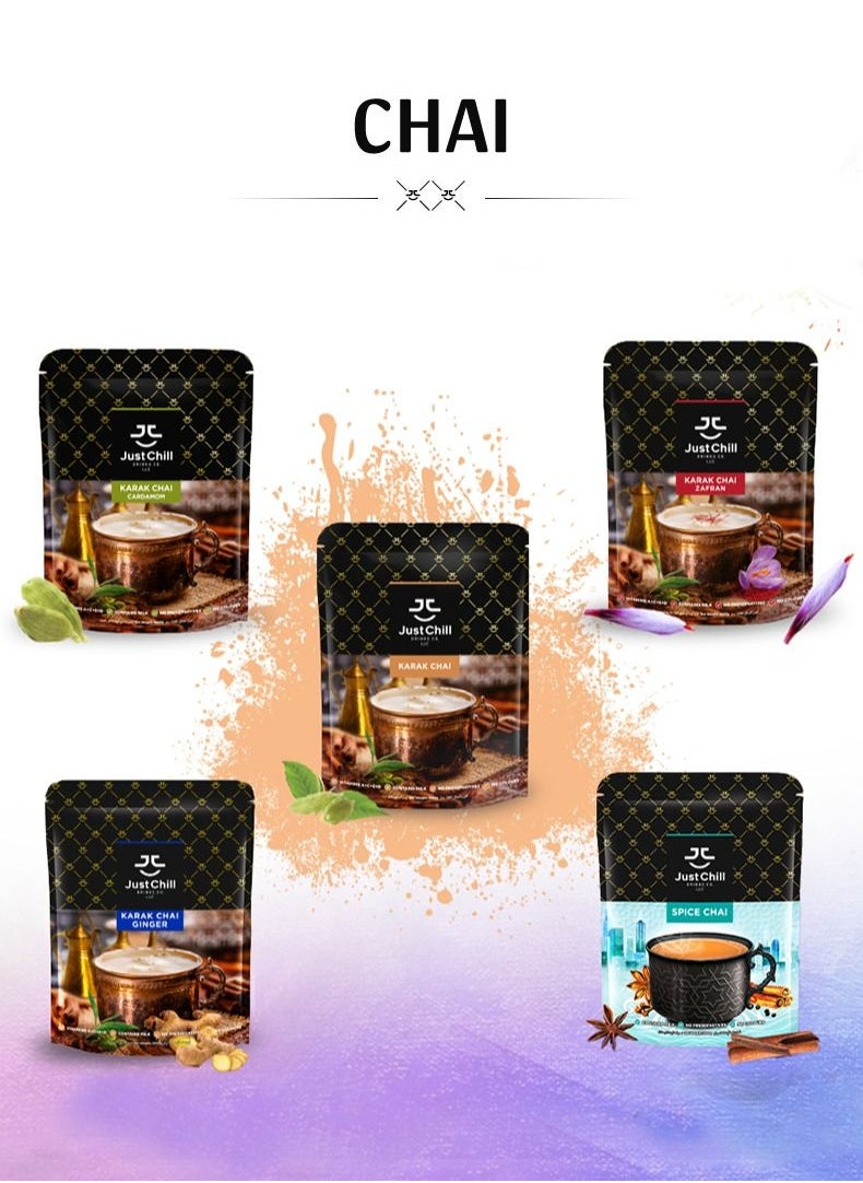 Just Chill Drinks Co. - Karak Chai Zafran Tea Premix Immunity Booster 1000g - Image 1