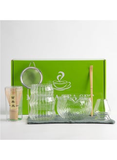 MYONE 7-Piece Japanese Glass Matcha Tea Set, Matcha Kit with Matcha Bowl, Matcha Whisk, Whisk Holder, Strainer - Elegant Matcha Set for Gifting, Gift Box Packaging  - Image 5