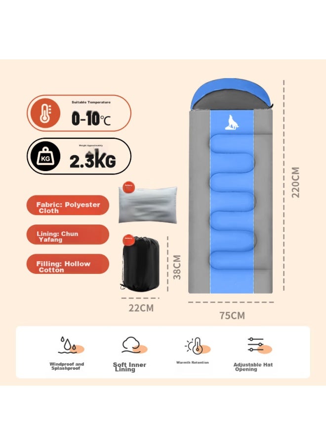 Beijilang Sleeping Bag For Adults, Outdoor Travel, Winter And All Seasons, Warm, Indoor Camping, Single Person, Dirt-proof Cotton Sleeping Bag, 2.3kg - Image 1