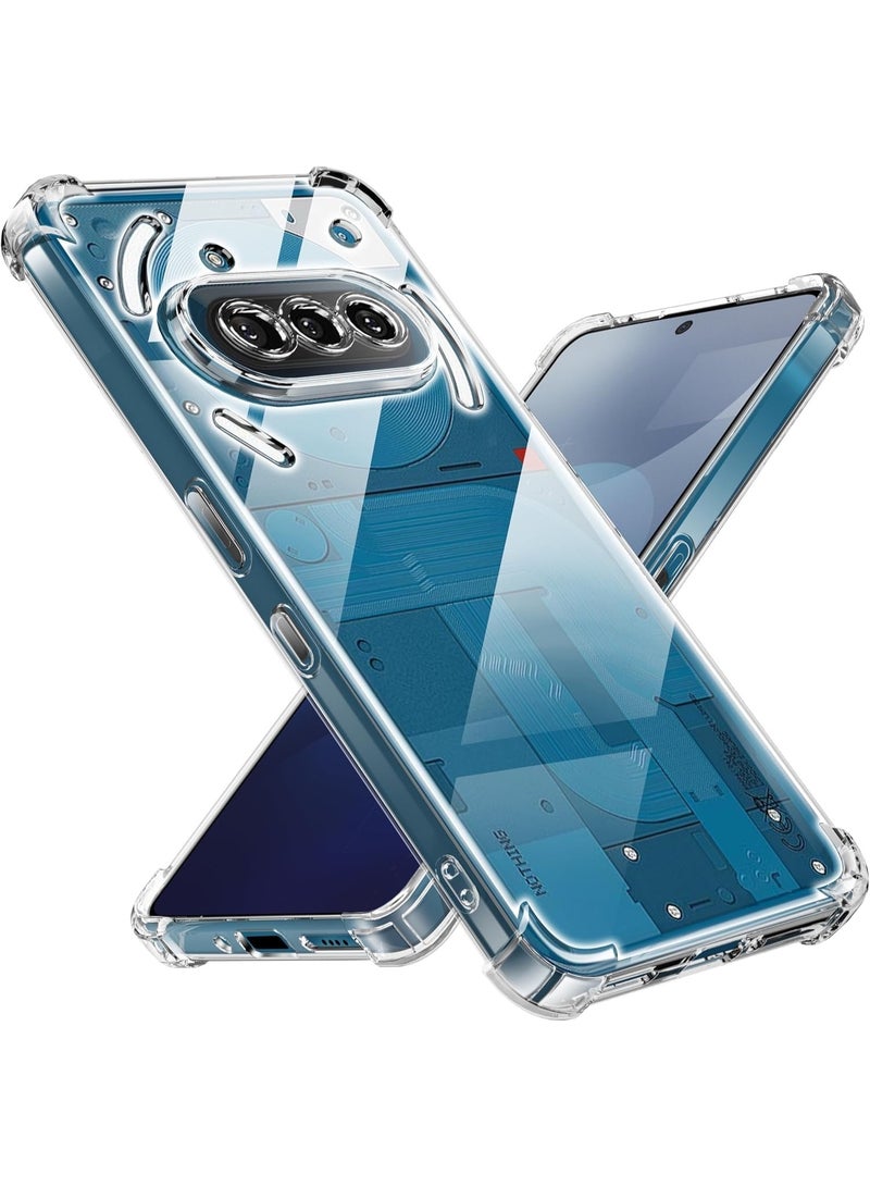 جراب واقي من الصدمات شفاف وناعم لهاتف Nothing Phone 3A (شفاف) - Image 1