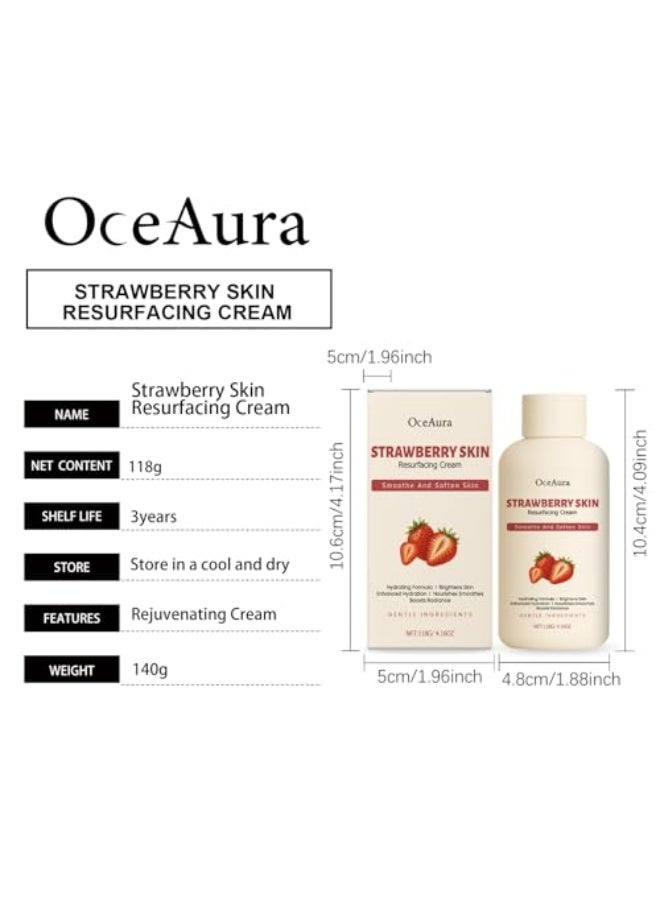  اوساورا كريم تقشير البشرة بالفراولة | مقشر للجسم للبشرة والفخذين | ترطيب، تغذية وتقشير | 118 جرام - Image 2