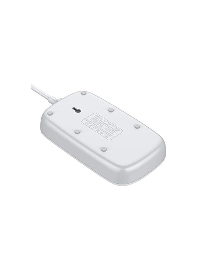 متوافق مع مقبس الطاقة LDNIO SC4407 EU Defender Series المزود بـ 4 منافذ USB وكابل 2 متر - أبيض  - Image 4