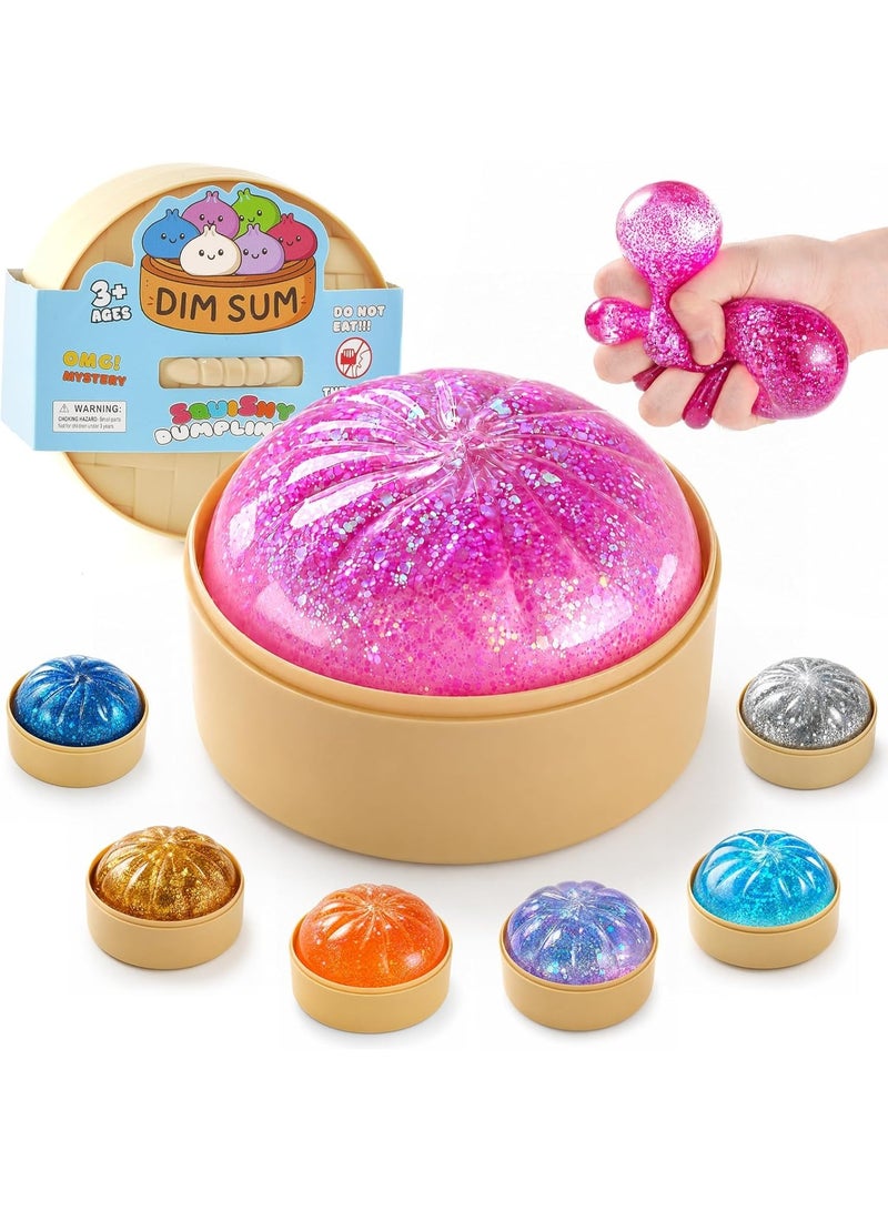squishy Sugar Dumpling Squishy Mystery Box - Cute Viral Squishy Dumpling Toy, Slow Rising Fidget Squeeze Toys for Stress Relief, Perfect for Desk Toys & Party Favors(Flash Pink) - Image 1