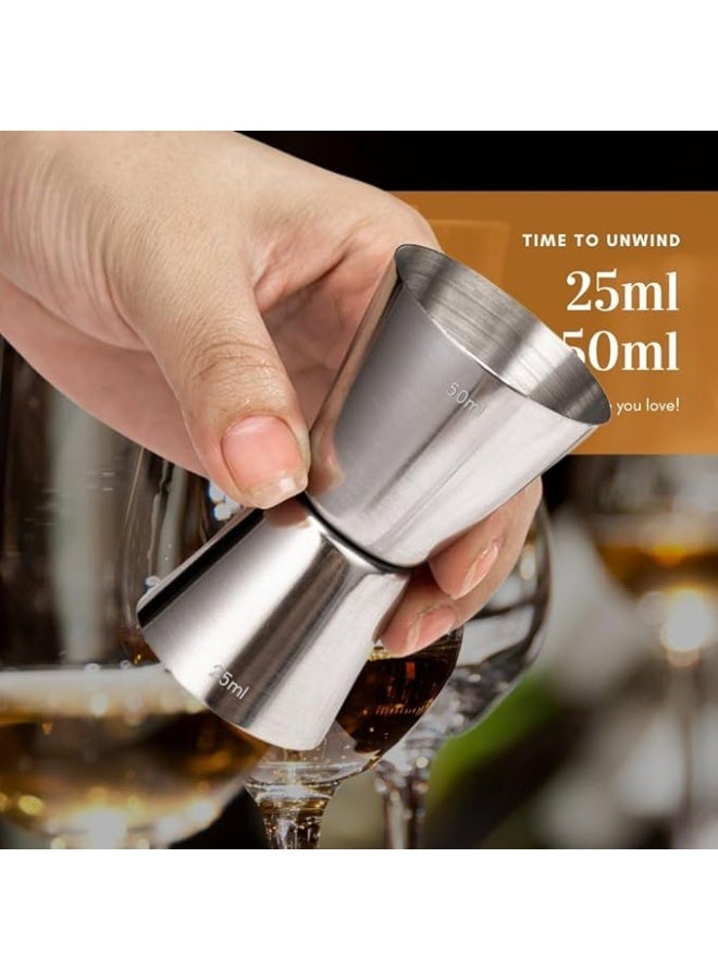 Keepatry Spirit Measures 25ml 50ml Set - 2Pack 304 Stainless Steel Jigger Spirit Measure Set Cocktail Measure Cup Set Whisky Shot Measure for Gin Alcohol Drink  - Image 4