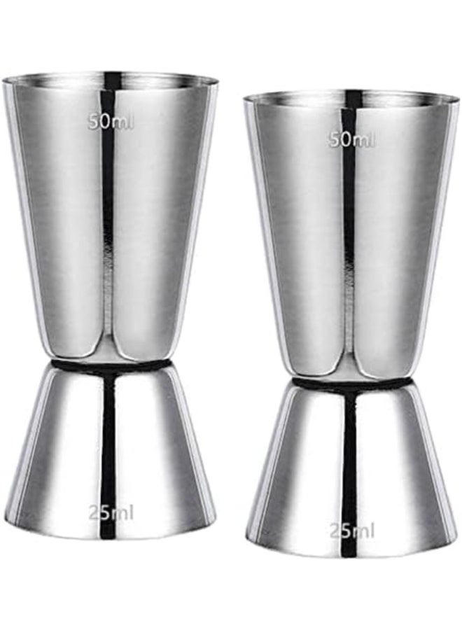 Keepatry Spirit Measures 25ml 50ml Set - 2Pack 304 Stainless Steel Jigger Spirit Measure Set Cocktail Measure Cup Set Whisky Shot Measure for Gin Alcohol Drink  - Image 3