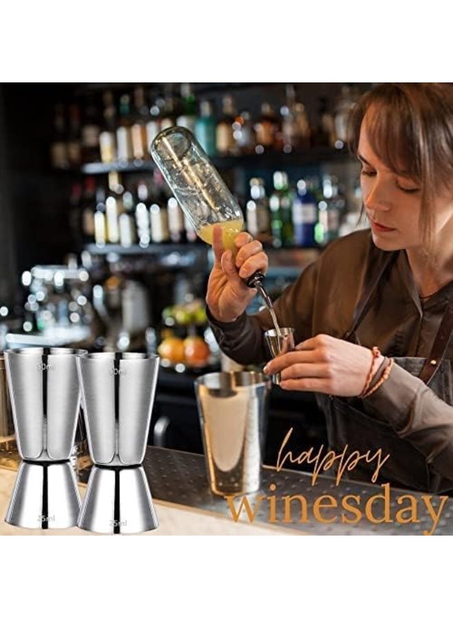 Keepatry Spirit Measures 25ml 50ml Set - 2Pack 304 Stainless Steel Jigger Spirit Measure Set Cocktail Measure Cup Set Whisky Shot Measure for Gin Alcohol Drink  - Image 2