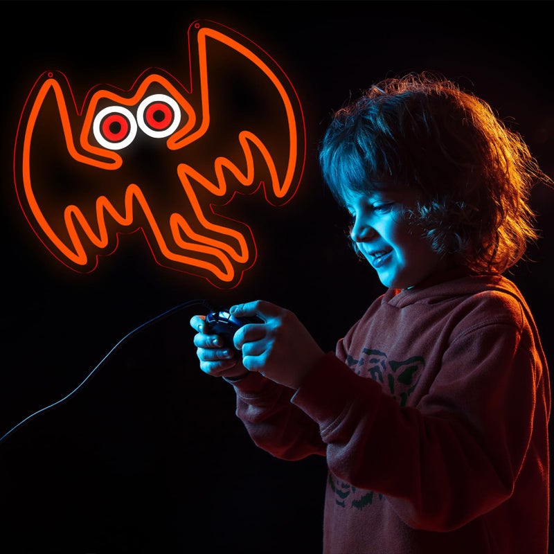 qbanziou Mothman Neon Signs for Wall Decorï¼ŒLed Neon Light for Bedroom Office Partyï¼ŒChristmas Gifts for Children - Image 3