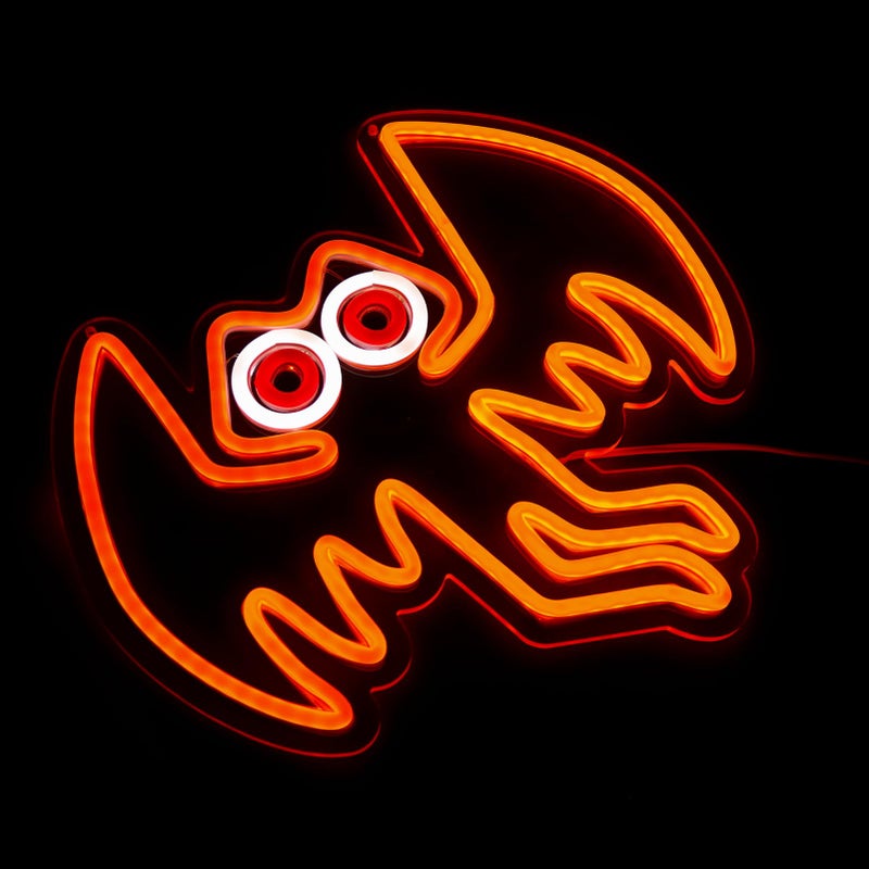 qbanziou Mothman Neon Signs for Wall Decorï¼ŒLed Neon Light for Bedroom Office Partyï¼ŒChristmas Gifts for Children - Image 2