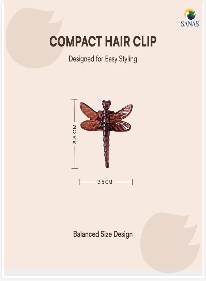 Sanas Hair Clips For Girls (4Pcs) Chic Dragonfly Clutchers For Hair Clips For Women Stylish Claw Clips For Women Aesthetic Cute Hair Accessories Fashion Accessories For Girls Teenage (4Pcs) (4 Shades) - Image 2
