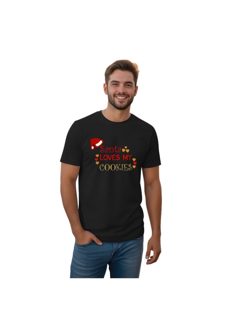 برينت شوب فور مي تي شيرت عيد ميلاد سعيد بأكمام قصيرة ورقبة مستديرة من القطن للبالغين للجنسين - Image 1