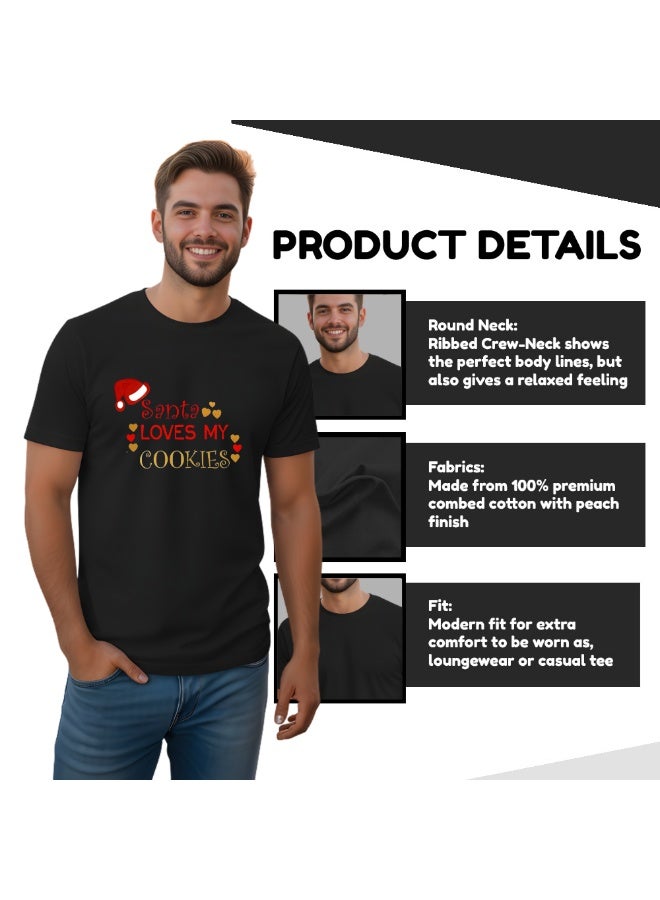 برينت شوب فور مي تي شيرت عيد ميلاد سعيد بأكمام قصيرة ورقبة مستديرة من القطن للبالغين للجنسين - Image 5