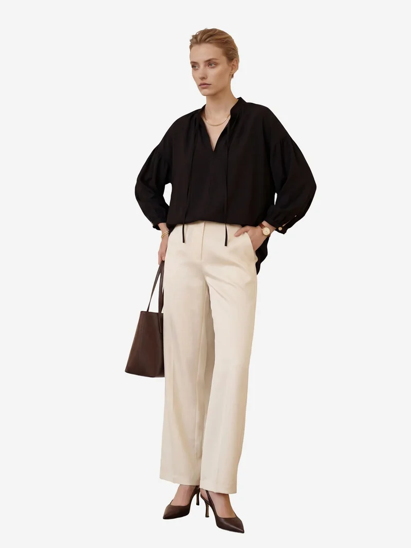 My Fashion Black MY FASHION Loose Fit Long Sleeve Shirt for Women | Best Price UAE