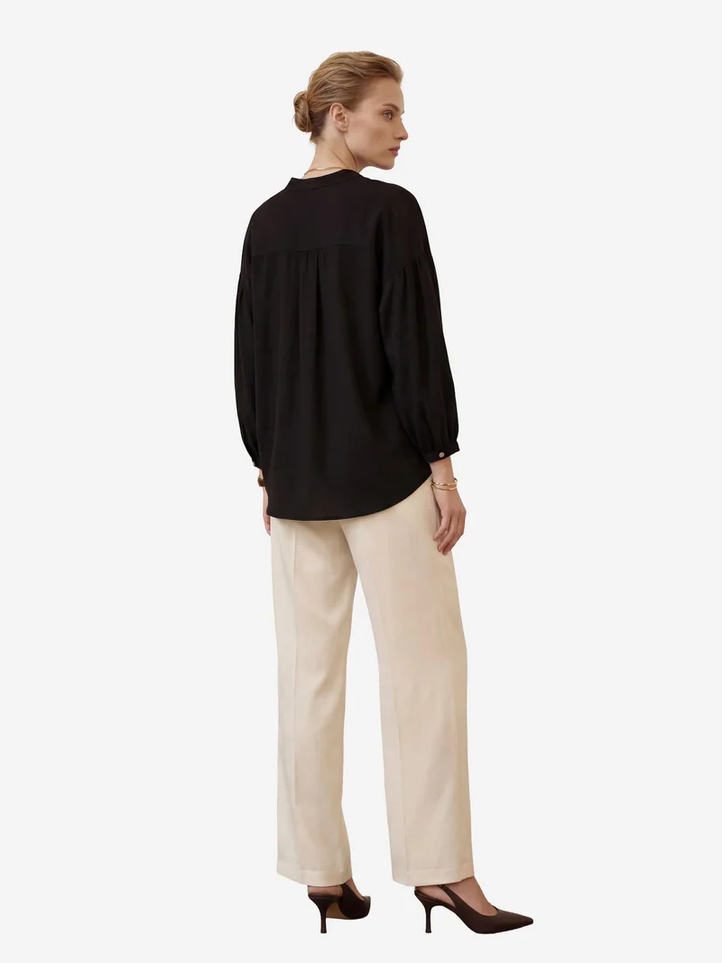 My Fashion Black MY FASHION Loose Fit Long Sleeve Shirt for Women | Best Price UAE