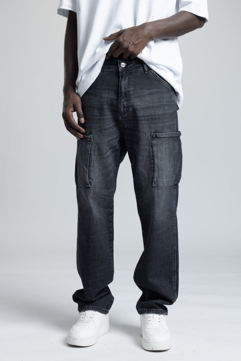 كاتش بنطلون جينز مغسول بقصة مستقيمة - Image 1