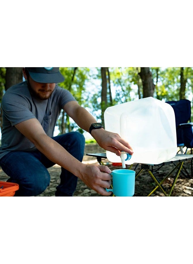 ust5 Gal Water Carrier Cube with Collapsible, Transparent, Compact Design and BPA Free Construction for Drinking, Bathing, Camping, Hiking and Outdoor Survival 5 Gallon - Image 3
