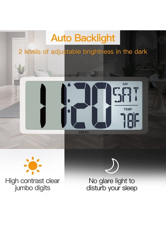 XREXS XREXS Large Digital Wall Clock with Backlight, 16.9 Inch Jumbo LCD Screen with Time/Calendar/Temperature Display, Alarm Clocks for Bedroom Home Decor, Count Up & Down Timer (Batteries Included)  - Image 4
