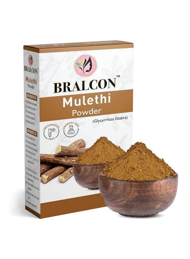 BRALCON Organic Mulethi Powder -100g | Yashimadhu | Liquorice Powder | 100% Natural Glycyrrhiza glabra |Skin Whitening | Hair & Skin Care - Image 1