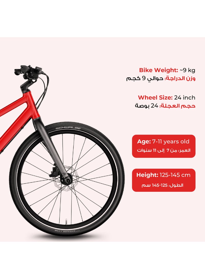 Woom Explore 5 Kids Bicycle|24-inch Wheels|Ages 7-11|Premium 8-Speed MicroSHIFT|Hydraulic Disc Brakes - Image 5