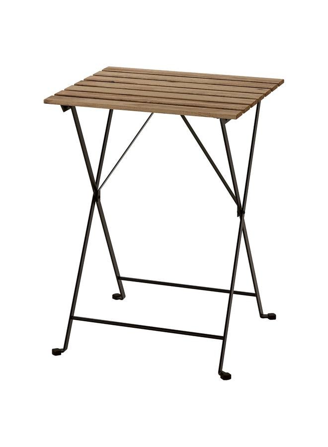 Zaboon Table, Outdoor, Black/Light Brown Stained, 55X54 Cm - Image 1