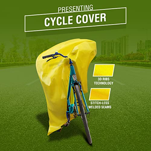 TUFFPAULIN Plastic Cycle Wrap Yellow, Universal Cycle Cover, Bicycle Cover, Extra Strong, Durable, Uv Resistant, 100% Waterproof Virgin, 6 Layers 3D Rib Technology, 68In X 20In X 34In - 1 No. - Image 2
