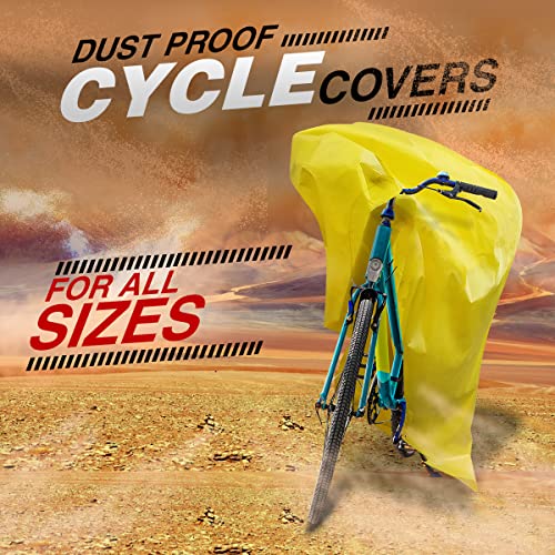 TUFFPAULIN Plastic Cycle Wrap Yellow, Universal Cycle Cover, Bicycle Cover, Extra Strong, Durable, Uv Resistant, 100% Waterproof Virgin, 6 Layers 3D Rib Technology, 68In X 20In X 34In - 1 No. - Image 3