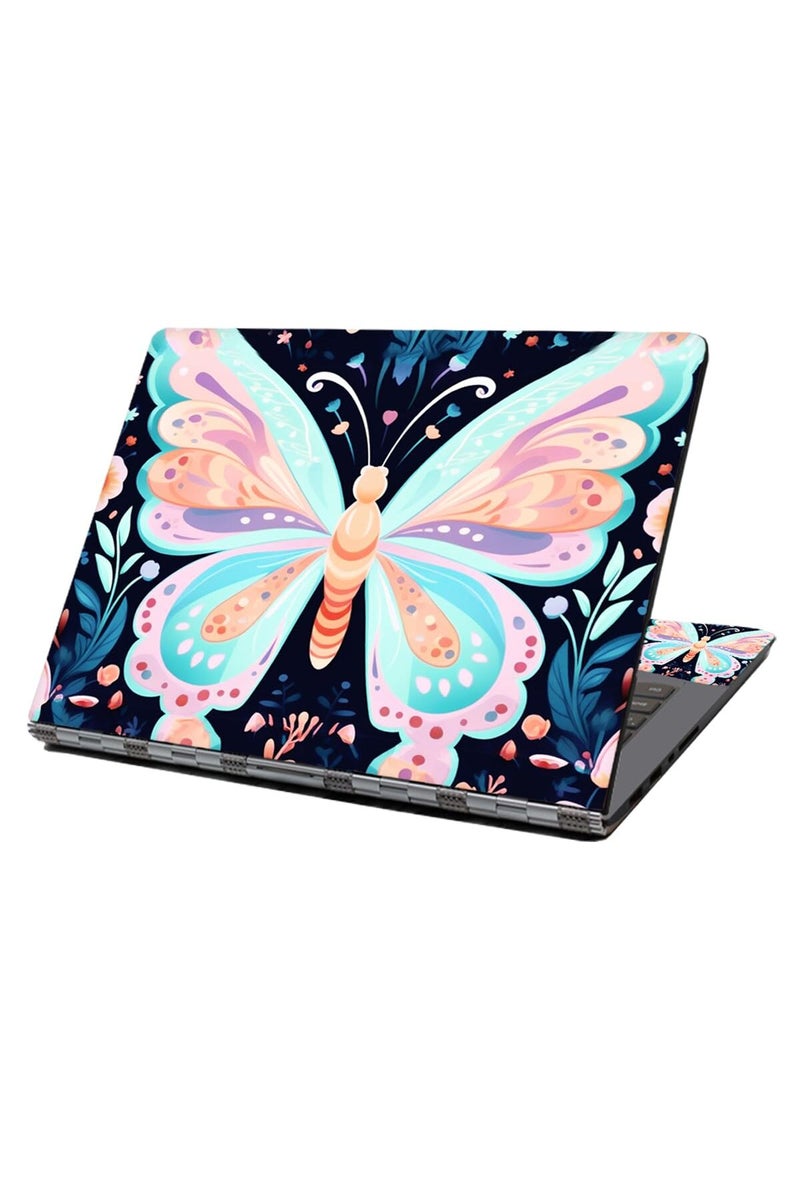 Baocool Laptop Skin Sticker Decal, 12" 13" 13.3" 14" 15" 15.4" 15.6 inch Laptop Skin Sticker Cover Art Decal Protector Notebook PC (Colorful Big Butterfly) - Image 1