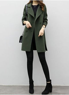 Classic Double Breasted Lapel Coat Green