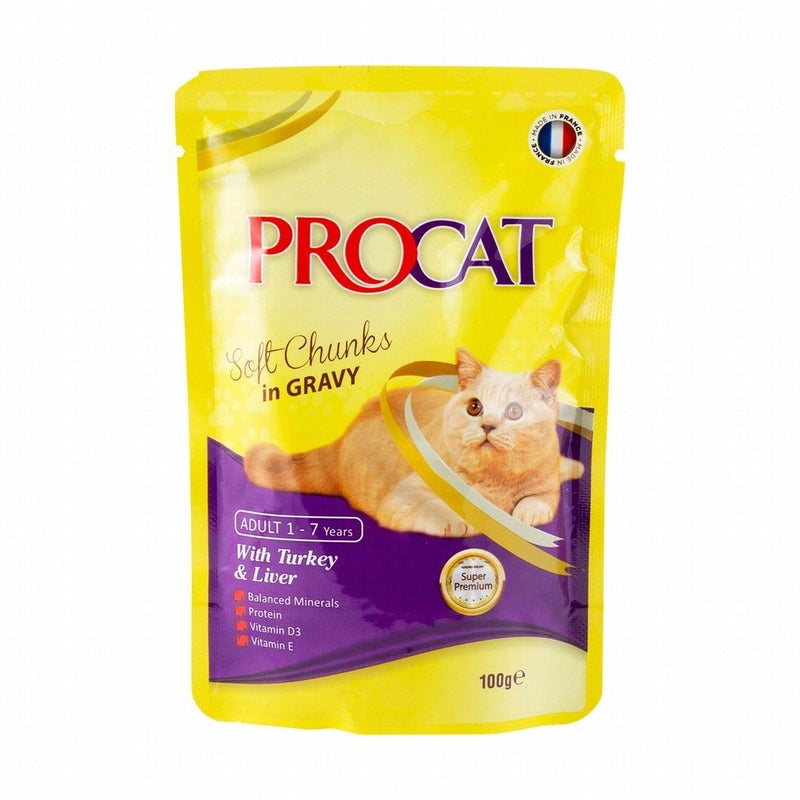 PROCAT Wet Cat Food with Liver for Adult Cats - 100 gr