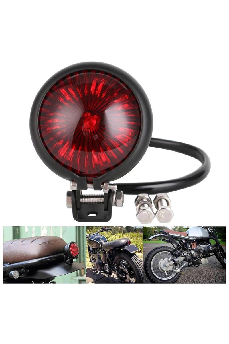 Red Black 12V Taillights Motorcycle Brake Light LED Motorbike Stop Rear Tail Lamp Red Compatible Wit