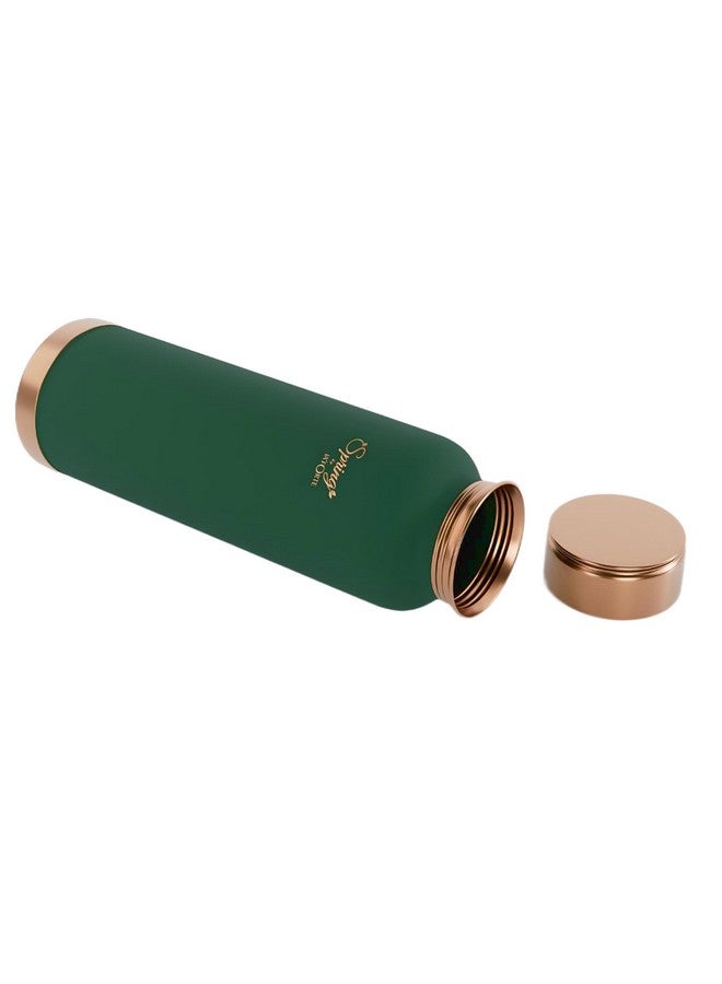 La' Forte Pure Copper Water Bottle with Leak Proof Lid, Premium Silicone Coating (1000 Ml) Sea Green (Pack of 1) - Image 3