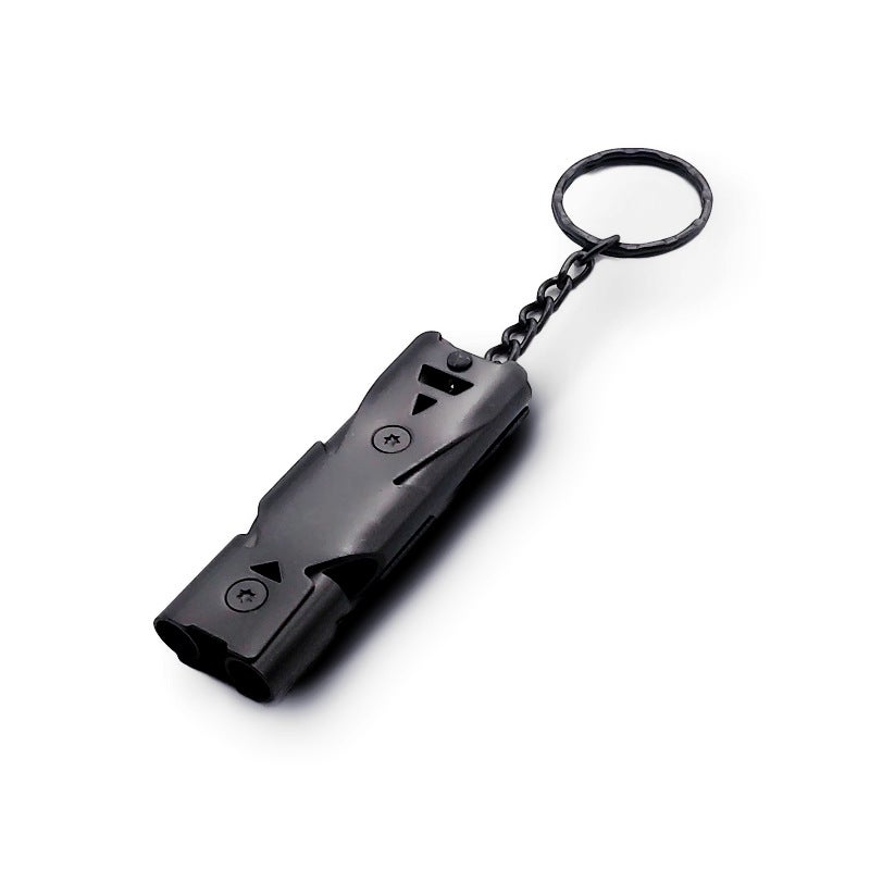 Stainless Steel Double-Tube Loud Whistle High Frequency Whistle Dual Frequency Whistle High Frequency Whistle Survival Double-Tube Whistle - Image 1