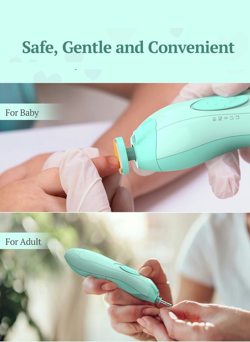 Baby Nail Trimmer Electric,  Safe Baby Nail File, Baby Nail Clippers with Light and 6 Grinding Pads for Newborn Infant Toddler or Adults Toes and Fingernails, Kids Nail Care, Polish and Trim - Image 5