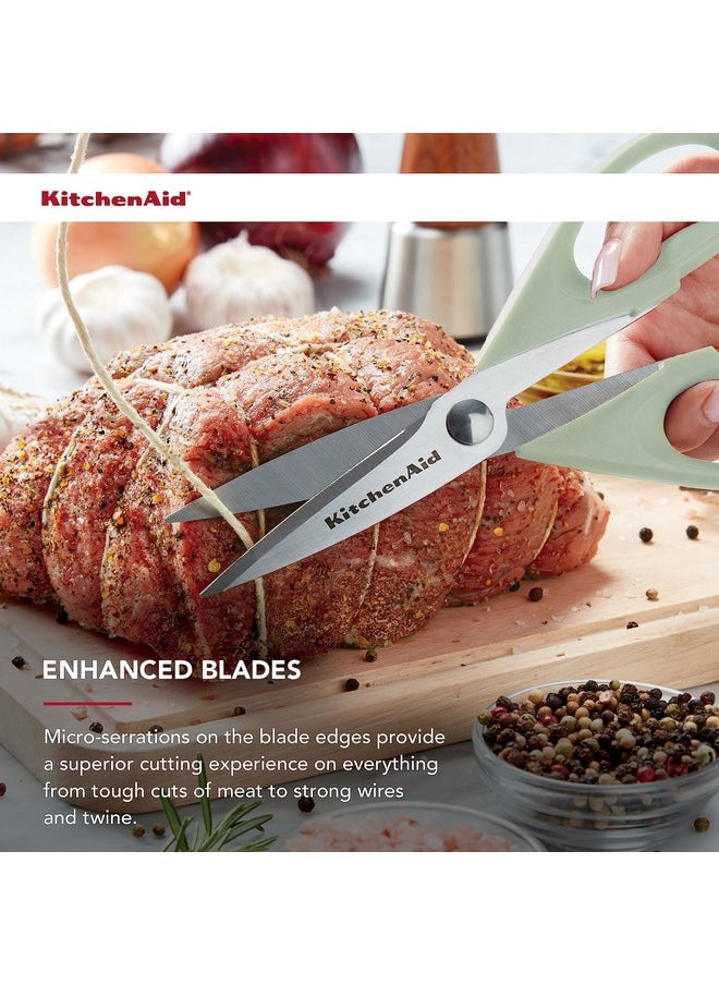 KitchenAid KitchenAid All Purpose Kitchen Shears with Protective Sheath Durable Stainless Steel Scissors, Dishwasher Safe, Soft Grip Comfort Handle, 8.72 Inch, Pistachio  - Image 5