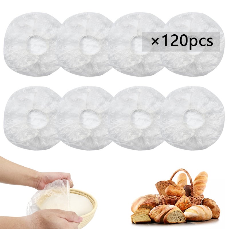 QUPIVA 120pcs Elastic Transparent Round Plastic Bread Covers for Proofing, Rising, and Preservation - Image 1