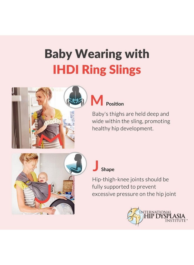 Mamaway Baby Ring Sling - Newborn Sling (Supports up to 154lbs), IHDI Certified, Rayon & Linen Made, Soft & Breathable, Nylon 66 Safety Rings, Storage Pocket Design, Navy - Image 2