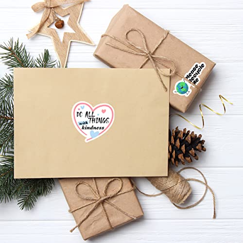 Kaecery Do All Things with Kindness Stickers，Thank You Uplifting Roll Stickers,Be Kind Treat People with Kindness Sticker for Projects Envelopes 500 PCS - Image 4